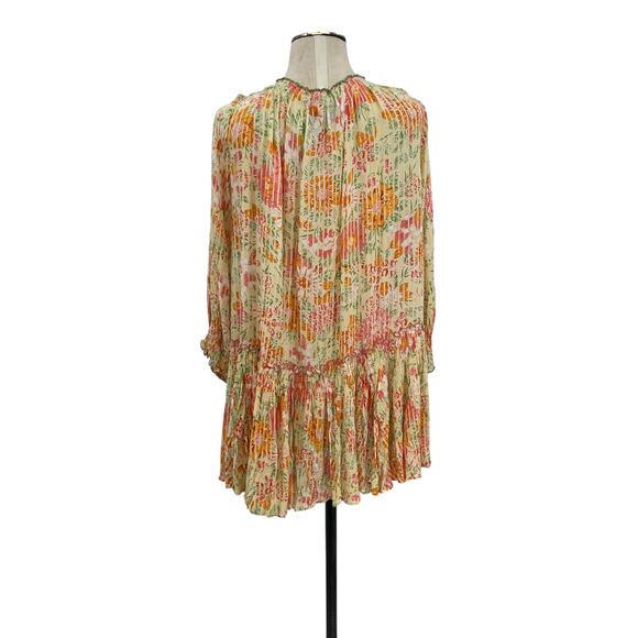 Poupette St‎ Barth Tesorino Mini Dress Floral Print Yellow Marigold One Size - Picture 7 of 15